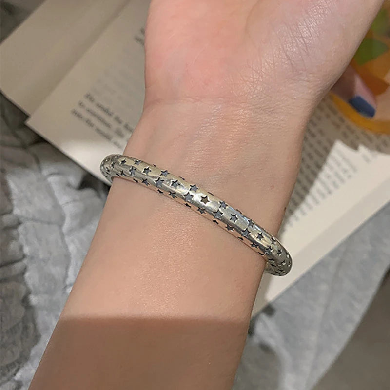 Opening Brcacelet Bangles for Women INS Fashion Vintage Punk Stars