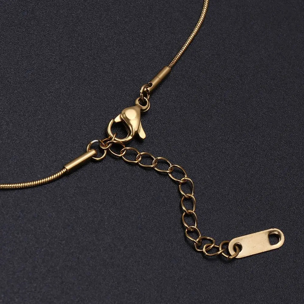 Double Sided Delicate Pendant Necklaces Stainless Steel Mini Square Necklace Elegant Fashion