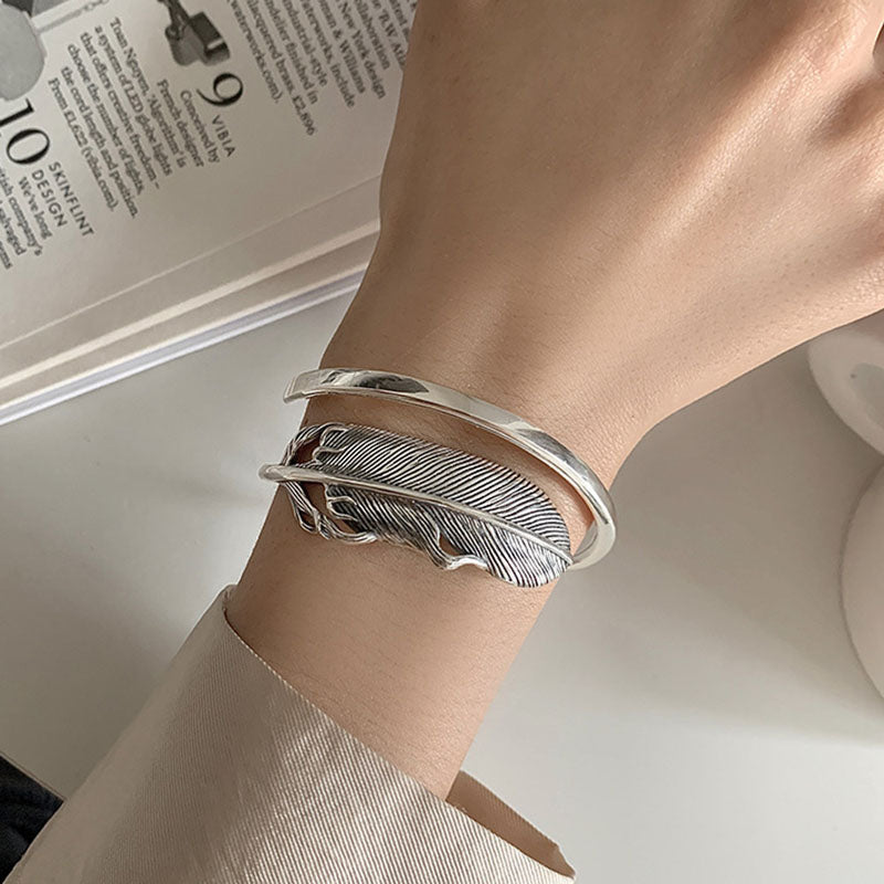 Bracelet for Women Summer New Trendy Elegant Creative Vintage Feather Adjustable Jewelry Party Gifts