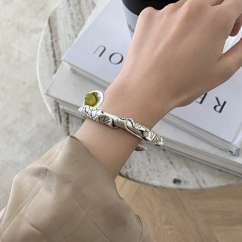 Bracelet for Trend Vintage Elegant Design Charm Leaves Flowers Aqeeq  Jewelry Creative Gifts