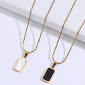 Double Sided Delicate Pendant Necklaces Stainless Steel Mini Square Necklace Elegant Fashion