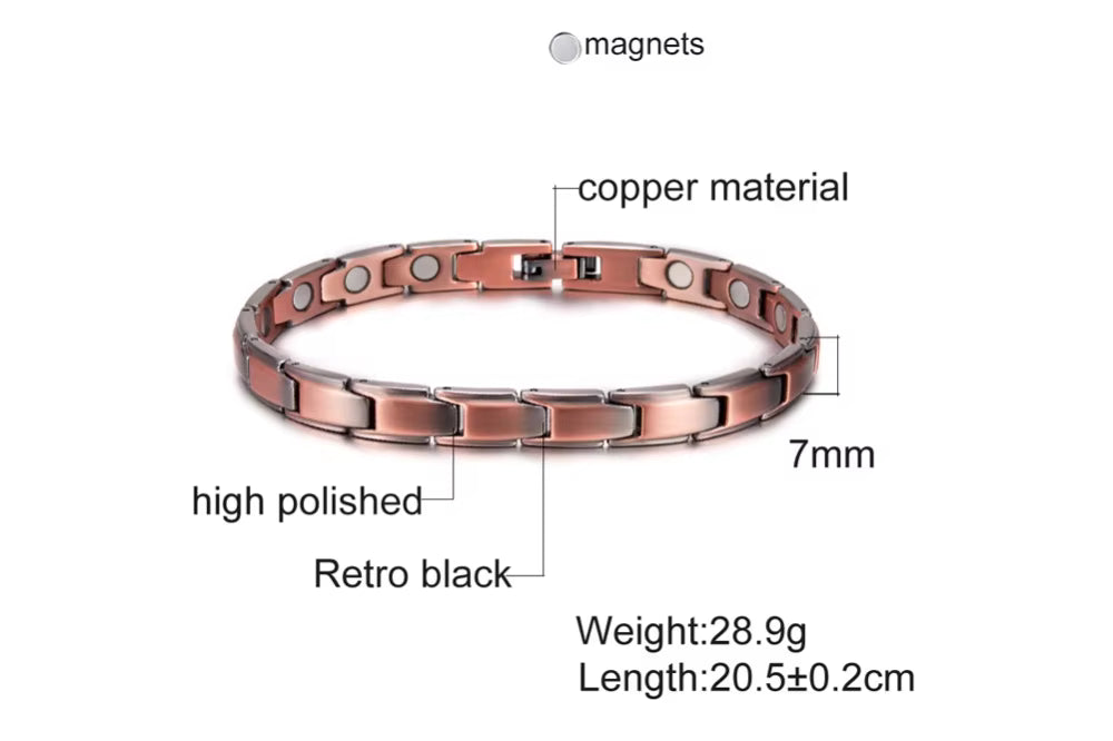 Copper Magnetic Bracelets  Vintage Pure Copper Magnet Health Chain Brand Bracelets