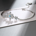 Bracelets for Women New Trendy Elegant Simple Sweet Sparkling Blue Snowflake Zircon Bride Jewelr