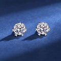 GRA 925 Sterling Silver D VVS1 Moissanite Earrings Diamond Tester Positive Snow Stud