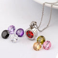 Removable Necklace for women 2019 316L Stainless Steel DIY Crystal Charm Pendants Necklaces With Color Stones replace