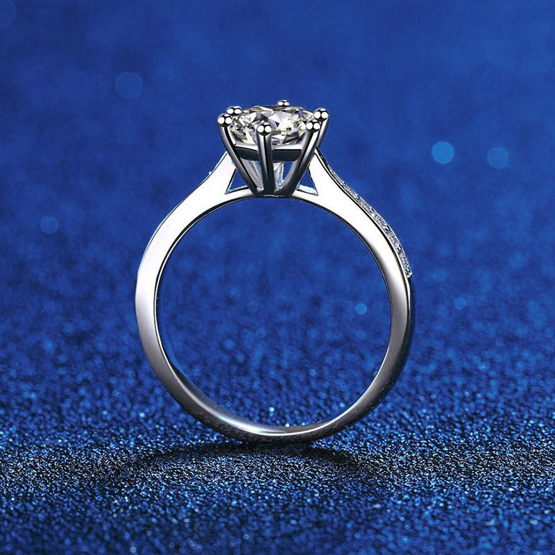 1 Carat Moissanite Wedding Ring for Women 925 Sterling Silver Round