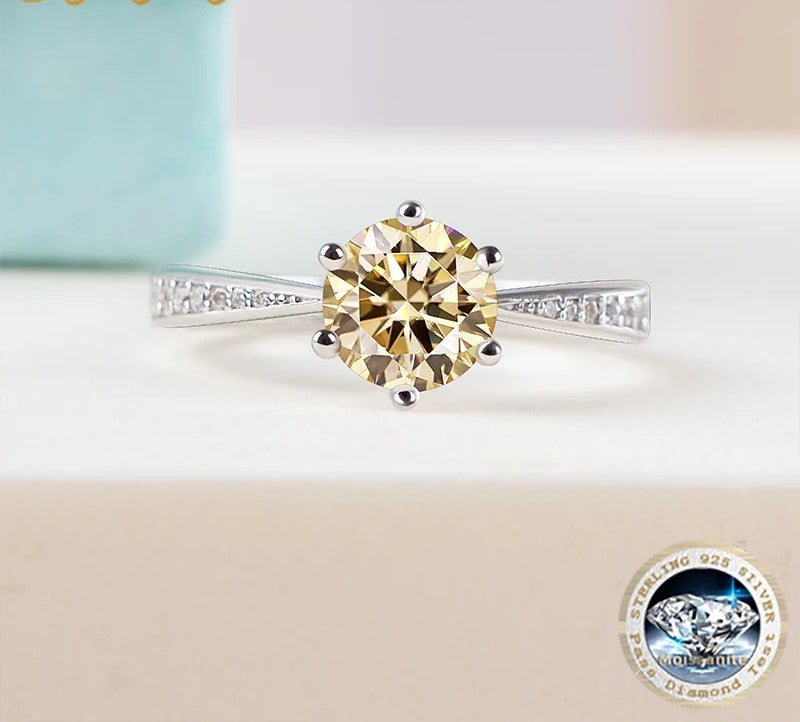 certified Moissanite 925 Sterling Silver Jewelry Set including ring, earrings, necklace, and pendant.