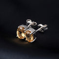 Citrine Earstuds 925 Sterling Silver – Genuine Gemstone