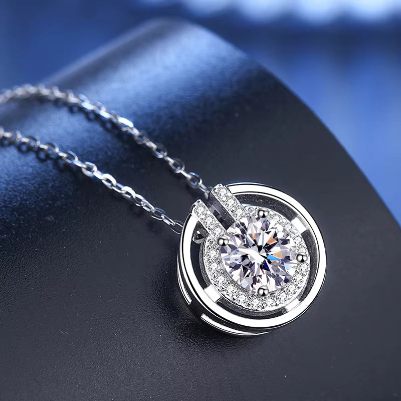 Moissanite Diamond Pendant Necklaces For Women 925 Sterling Silver Luxury Chain Trending Iced Bling Wedding Jewelry