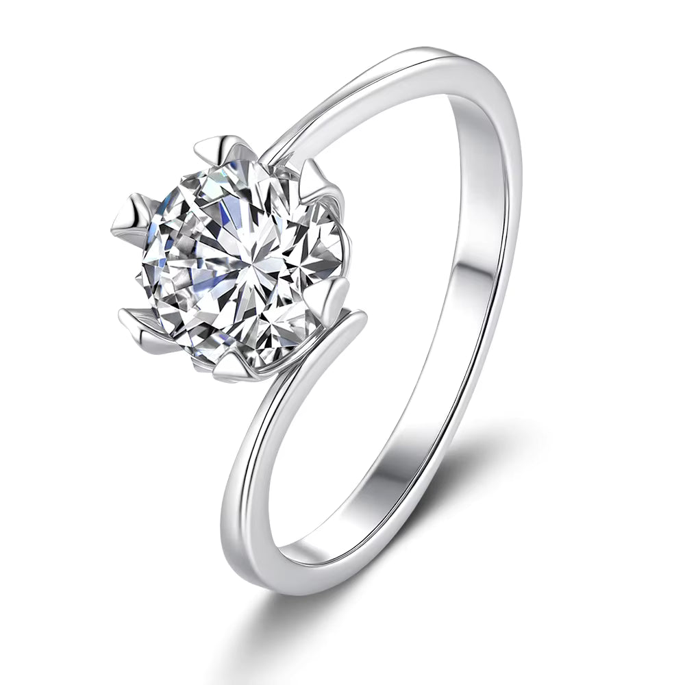 2 Carat D Color VVS Moissanite Ring with GRA Certificate Original Sterling Silver 925 Jewelry For Women Wedding Bands