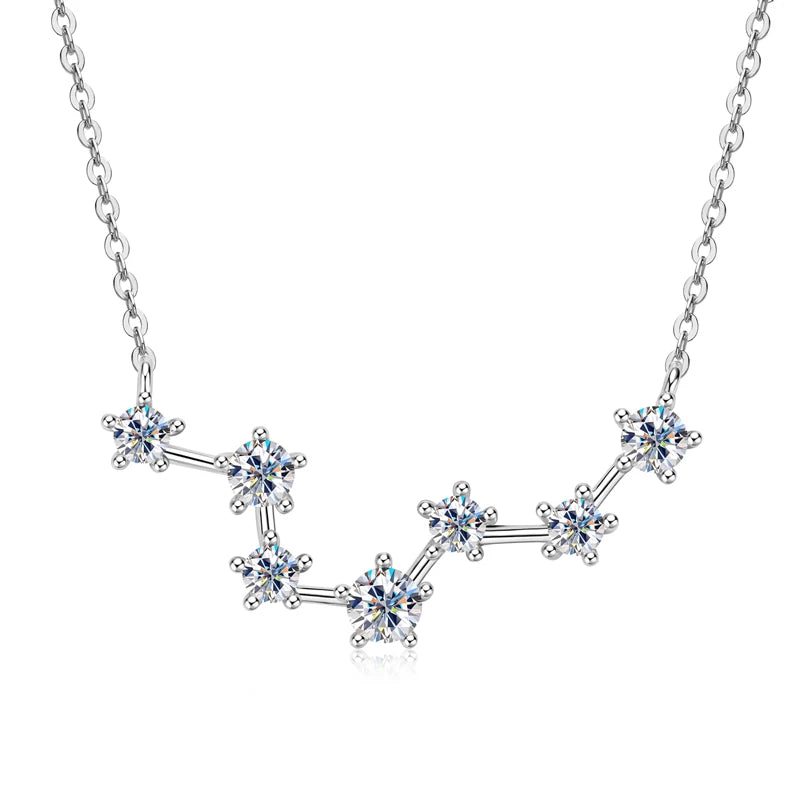 GRA Certified Moissanite Big Dipper Pendant Necklaces S925 Sterling Silver Women's Jewelry Chains for Wedding