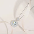 2 carat moissanite  necklace round pendant versatile high-end daily wear