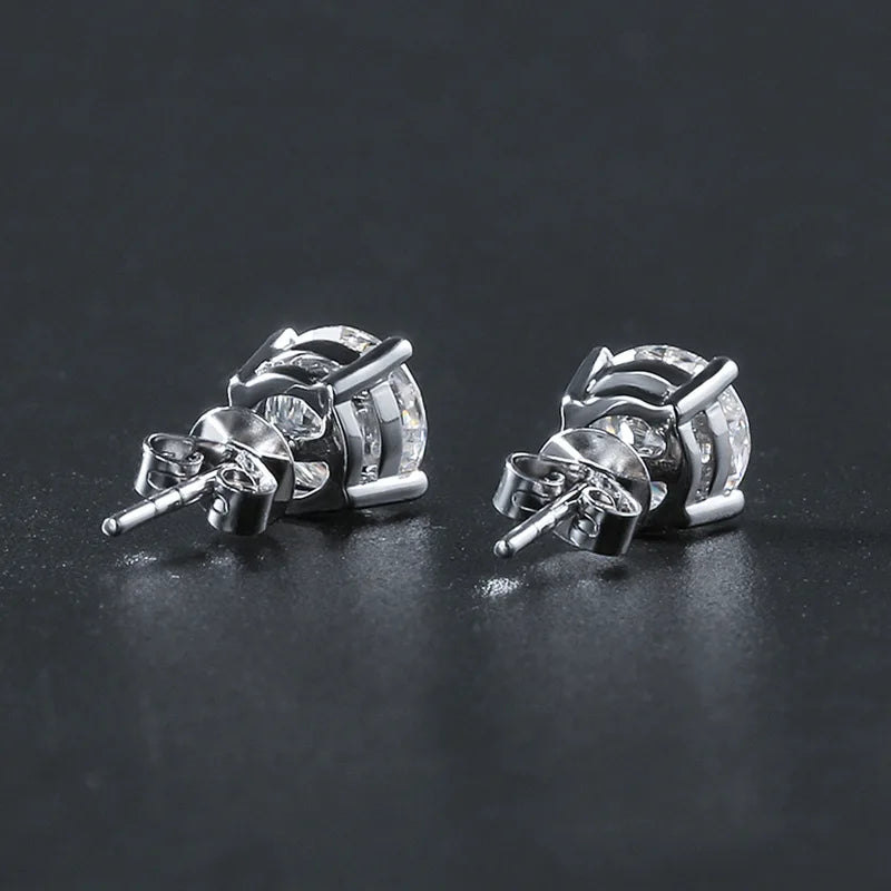 Moissanite Earrings For Women  Ear Studs 100% 925 Sterling Silver