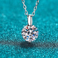 2CT D Color Real Moissanite Pendant Necklace S925 Solid Silver Chain