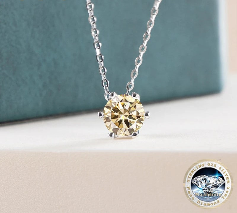 certified Moissanite 925 Sterling Silver Jewelry Set including ring, earrings, necklace, and pendant.