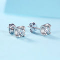 Moissanite Diamonds Stud Earrings for Women Men GifT Main stone size:5MM*2PCS(0.5ct*2pcs)