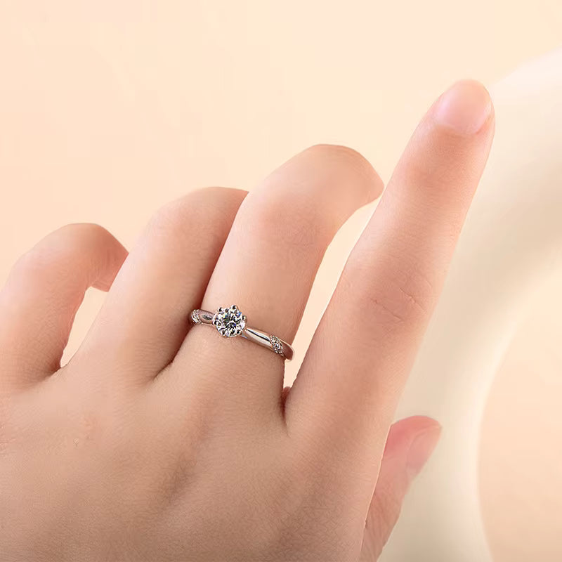 1Carats Moissanite Ring 925 Sterling Silver For Man and Women Suitable For Daily Wear and Gift For Engagement Wedding Ring