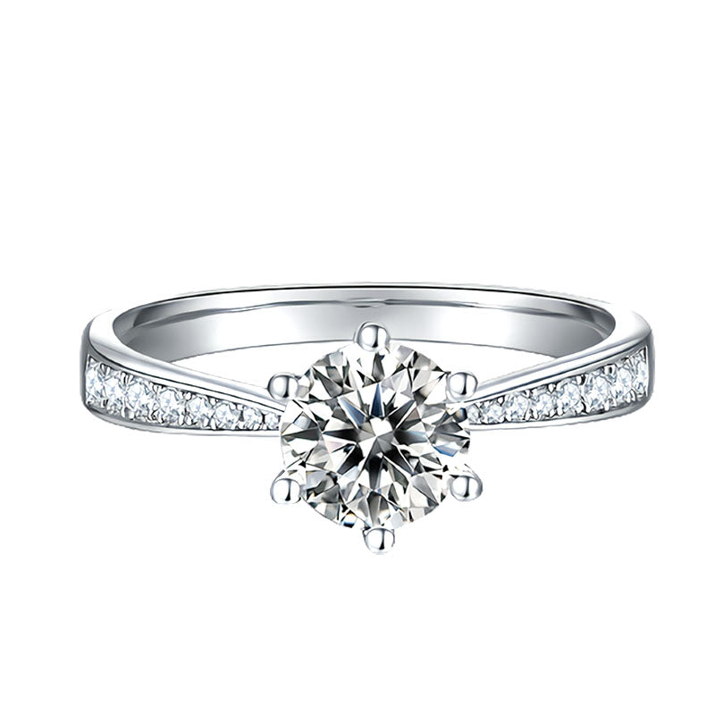 1 Carat Moissanite Wedding Ring for Women 925 Sterling Silver Round