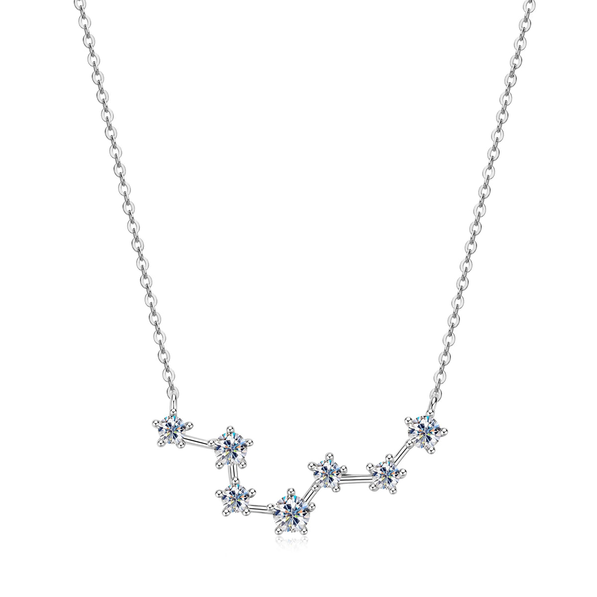 GRA Certified Moissanite Big Dipper Pendant Necklaces S925 Sterling Silver Women's Jewelry Chains for Wedding
