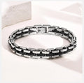 Stylish Strap Chain Bracelets for Men Boys Gift Jewelry, 10.7MM Wide Stainless Steel Links Wristband, Father's Day Gift Dad