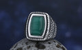 Rings For Men  Cat,s Eye Green Gemstone Ring