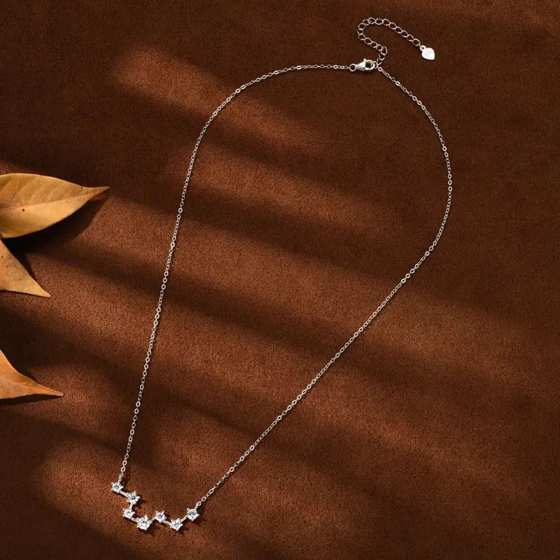 GRA Certified Moissanite Big Dipper Pendant Necklaces S925 Sterling Silver Women's Jewelry Chains for Wedding