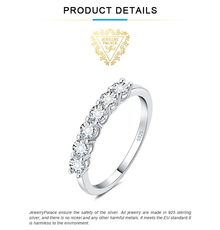 5A CZ Half Eternity Classic Design 925 Sterling Silver Wedding Engagement Band Ring for Woman Fashion Fine Jewelry