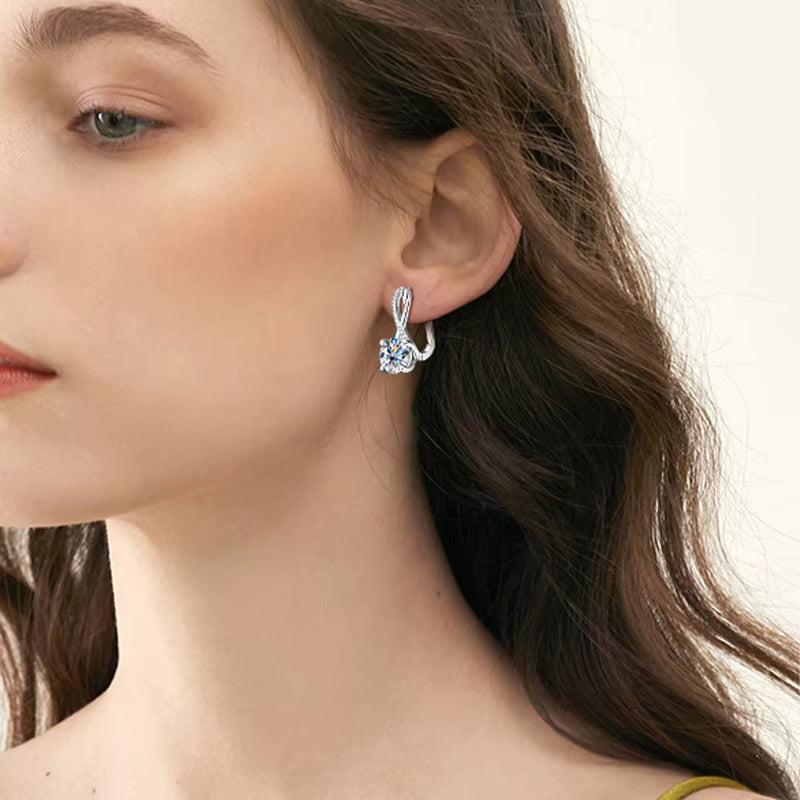 Moissanite Infinity Hoop Earrings for Women 18K Gold Plated Wedding Party Jewelry