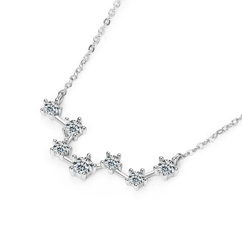 GRA Certified Moissanite Big Dipper Pendant Necklaces S925 Sterling Silver Women's Jewelry Chains for Wedding