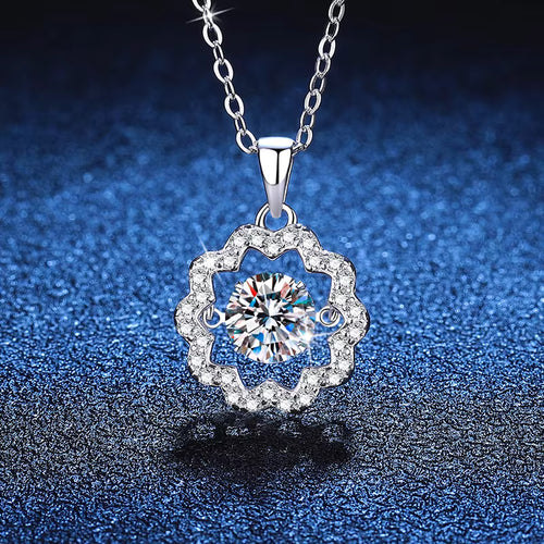 1ct 6.5mm VVS D Color Moissanite Diamond Necklace 925 Sterling Silver Luxury Jewelry Women's Wedding party dating gift