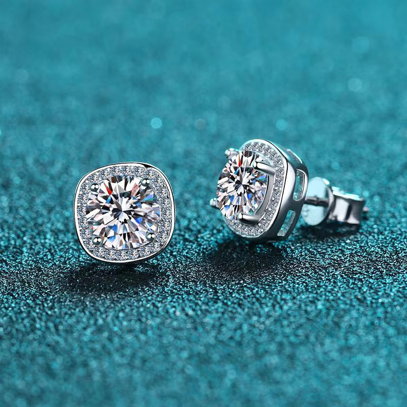 Moissanite Stud Earrings 1ct D VVS1 Lab Diamond with GRA Engagement Fine Jewelry Earring