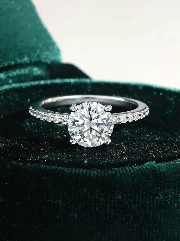 1-ct Real Moissanite  Ring Wedding Real 925 Sterling Silver Design Fine jewlery