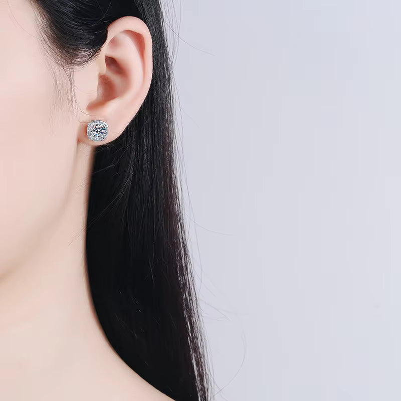 Moissanite Stud Earrings 1ct D VVS1 Lab Diamond with GRA Engagement Fine Jewelry Earring
