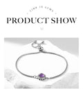 Natural Amethyst Inlaid Box Chain adjustable  Bracelets for Women Fashion Reiki Healing Stone Adjustable