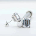 Emerald Cut Moissanite Earrings For Women Fine Jewelry 925 Sterling Silver Stud Earring