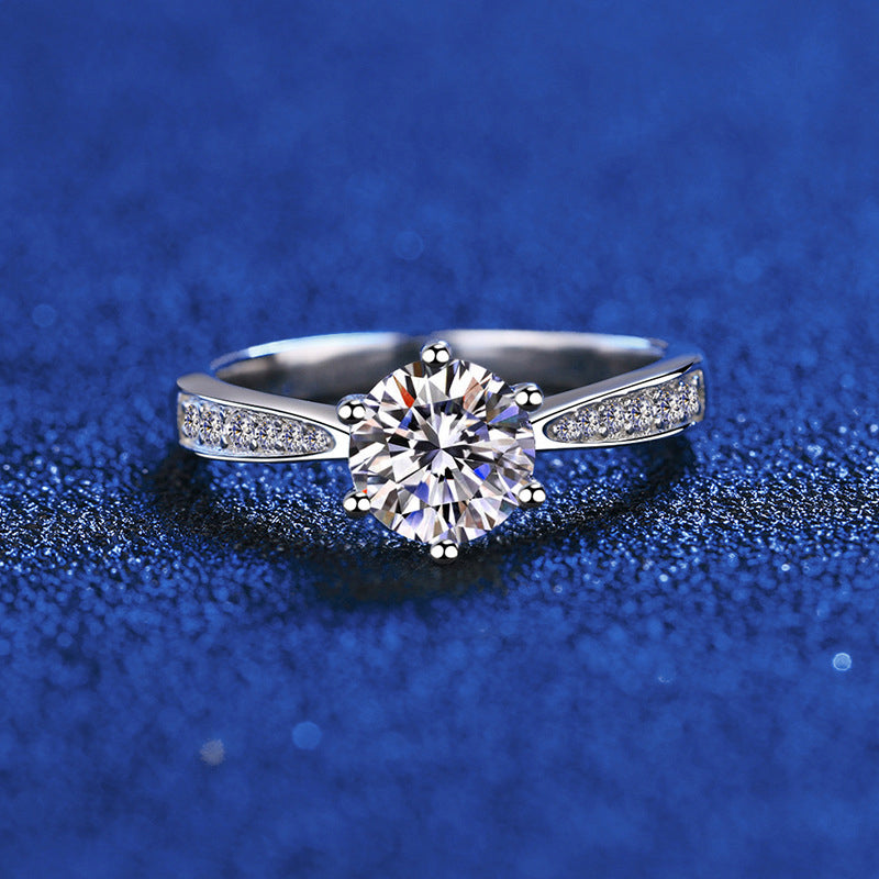 1 Carat Moissanite Wedding Ring for Women 925 Sterling Silver Round