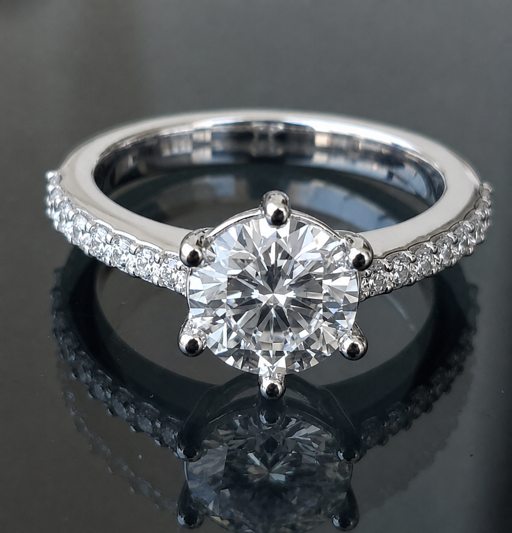 2 Carat Certified Moissanite Ring in 925 Sterling Silver – 8mm Round Cut | GRA Certified | Lifetime Warranty