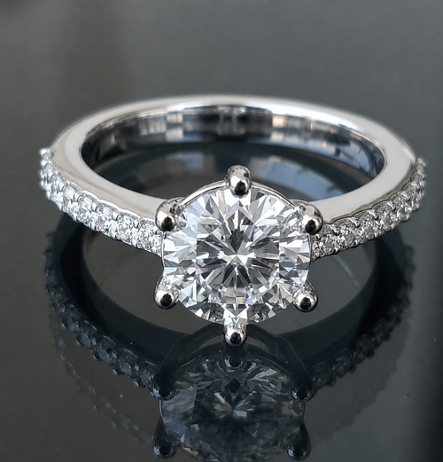 2 Carat Certified Moissanite Ring in 925 Sterling Silver – 8mm Round Cut | GRA Certified | Lifetime Warranty