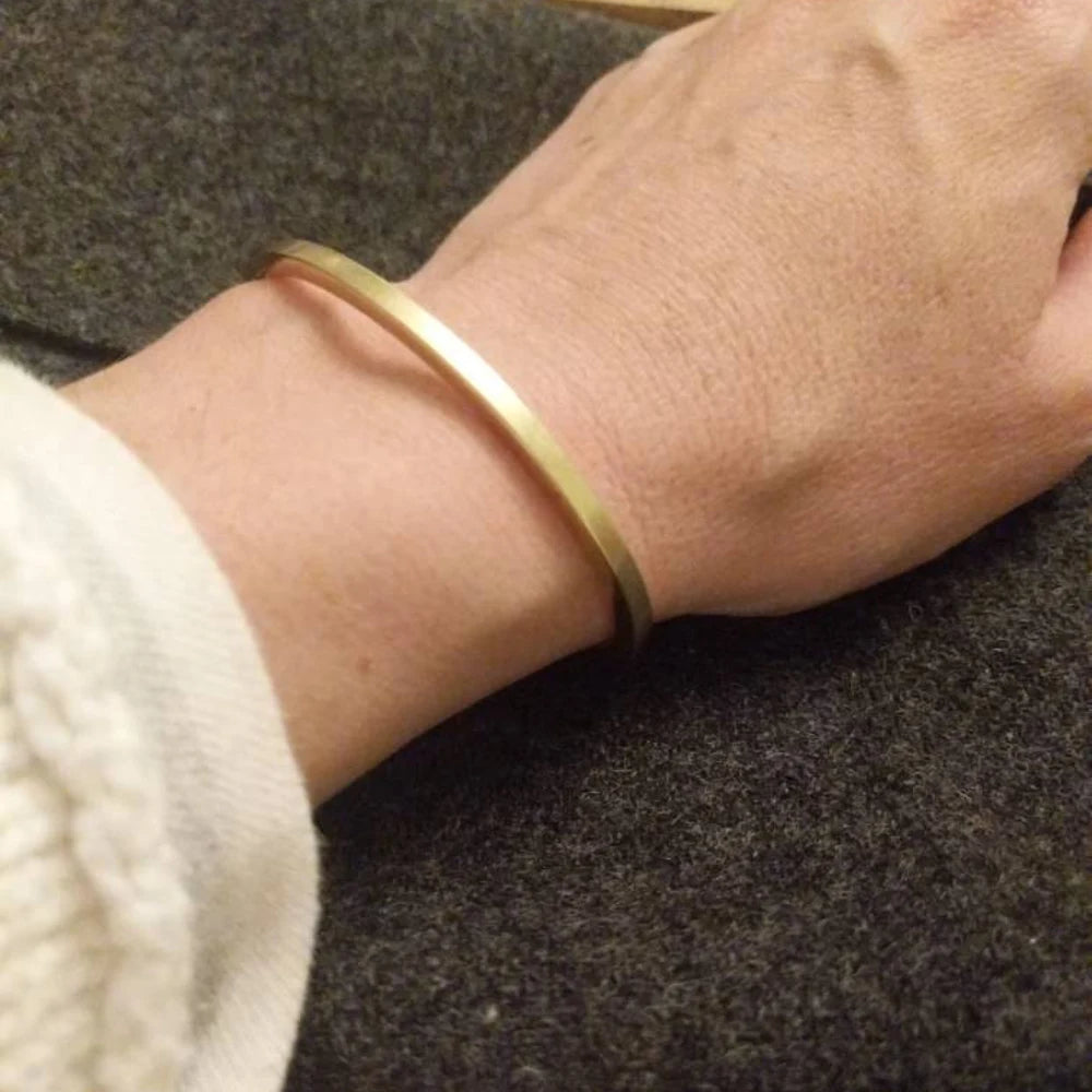 Brass  Thick Square Cuff Bracelet Simple Minimal hefty cuff bracelet jewelry