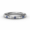 Genuine Sapphire & Cubic Zirconia 925 Sterling Silver Ring