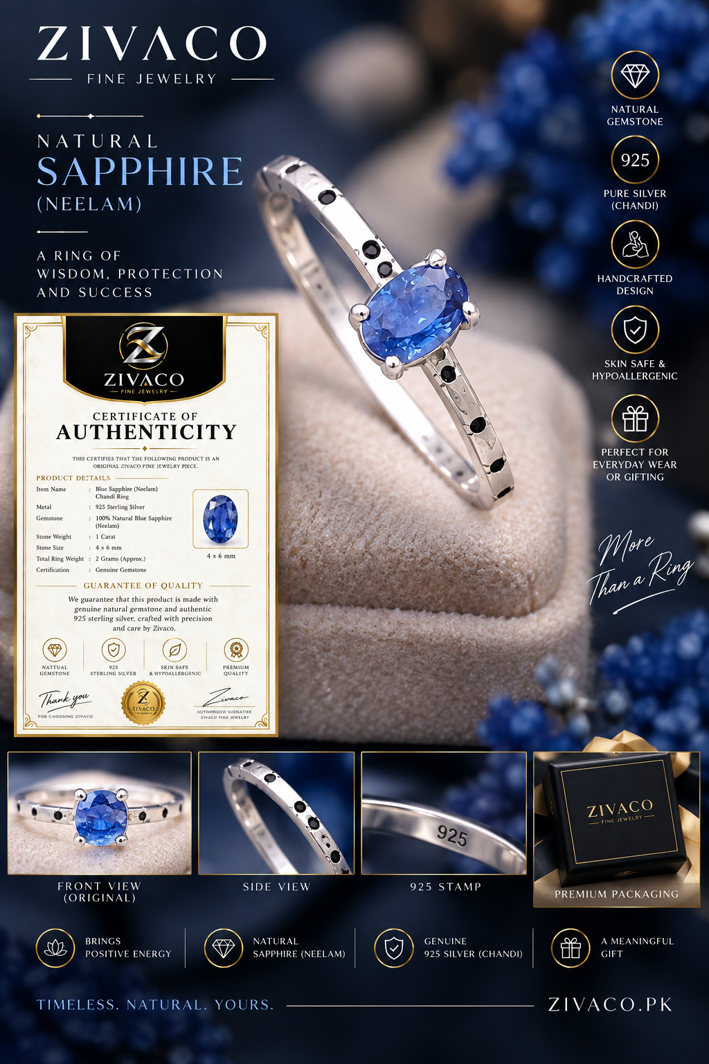 Sapphire Neelam Genuine Gemstone | Certified