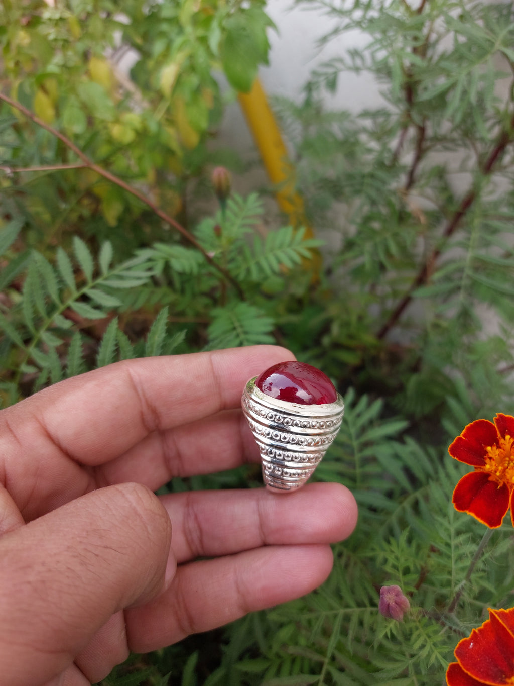 Chandi ring  anari yaqoot