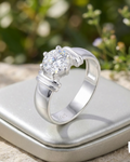 Moissanite  chandi ring 2 carat