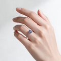 Natural Blue Sapphire (Neelam) Chandi Ring – 925 Sterling Silver