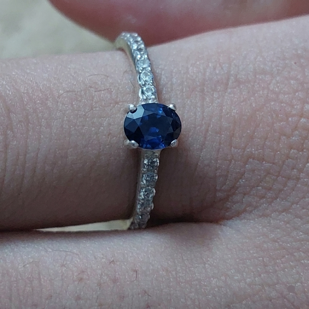 Genuine Sapphire (Neelam) Ring – 1 Carat | 925 Sterling Silver | Certified