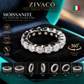 Moissanite Ring | Italian 925 Sterling Silver | Diamond Tester Pass