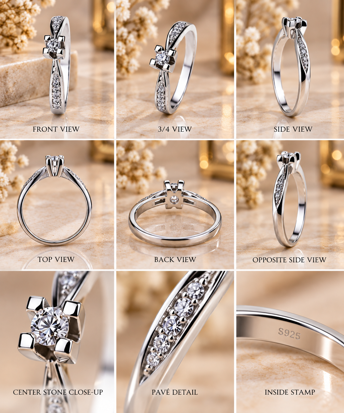Natural diamond ring