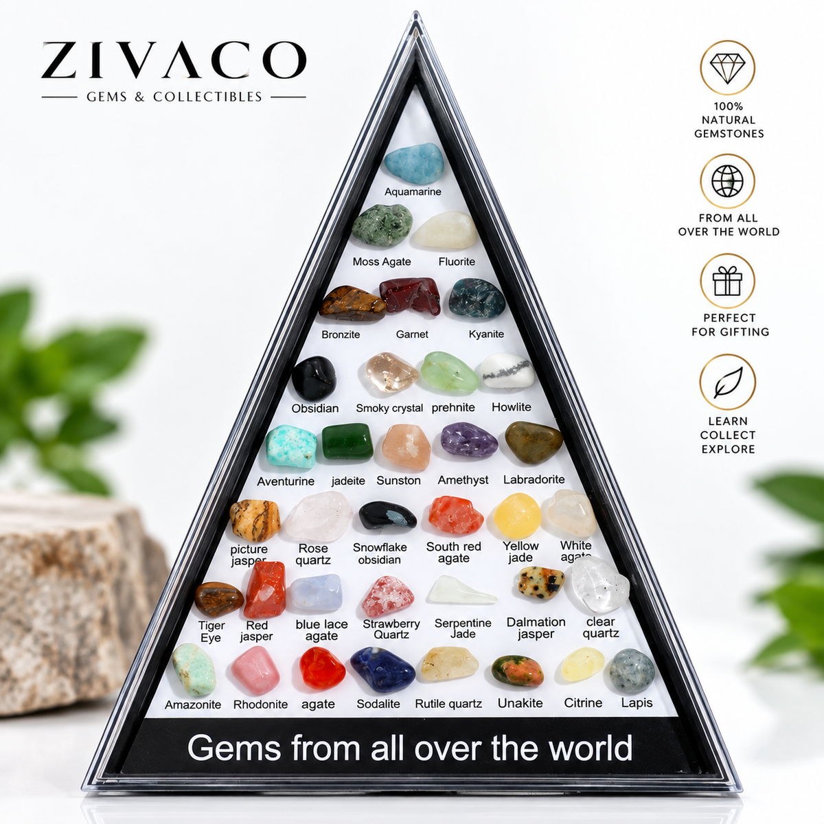 Gemstone Display Box | Genuine Natural Gemstones Collection