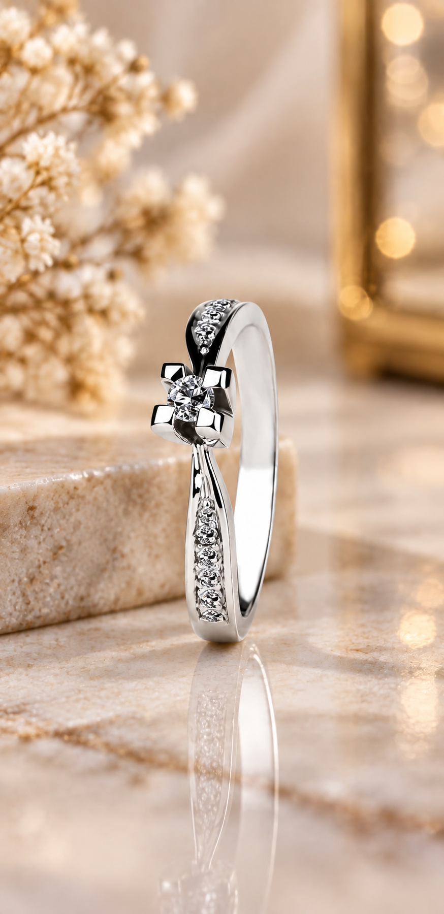 Natural diamond ring