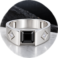 Silver Ring with Customizable Stone Color option